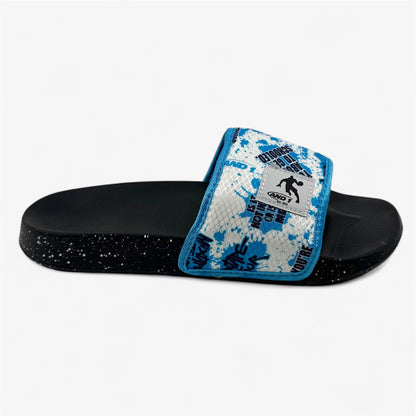 AND1 Shatter Black Light Blue White Mens Sandal Slide