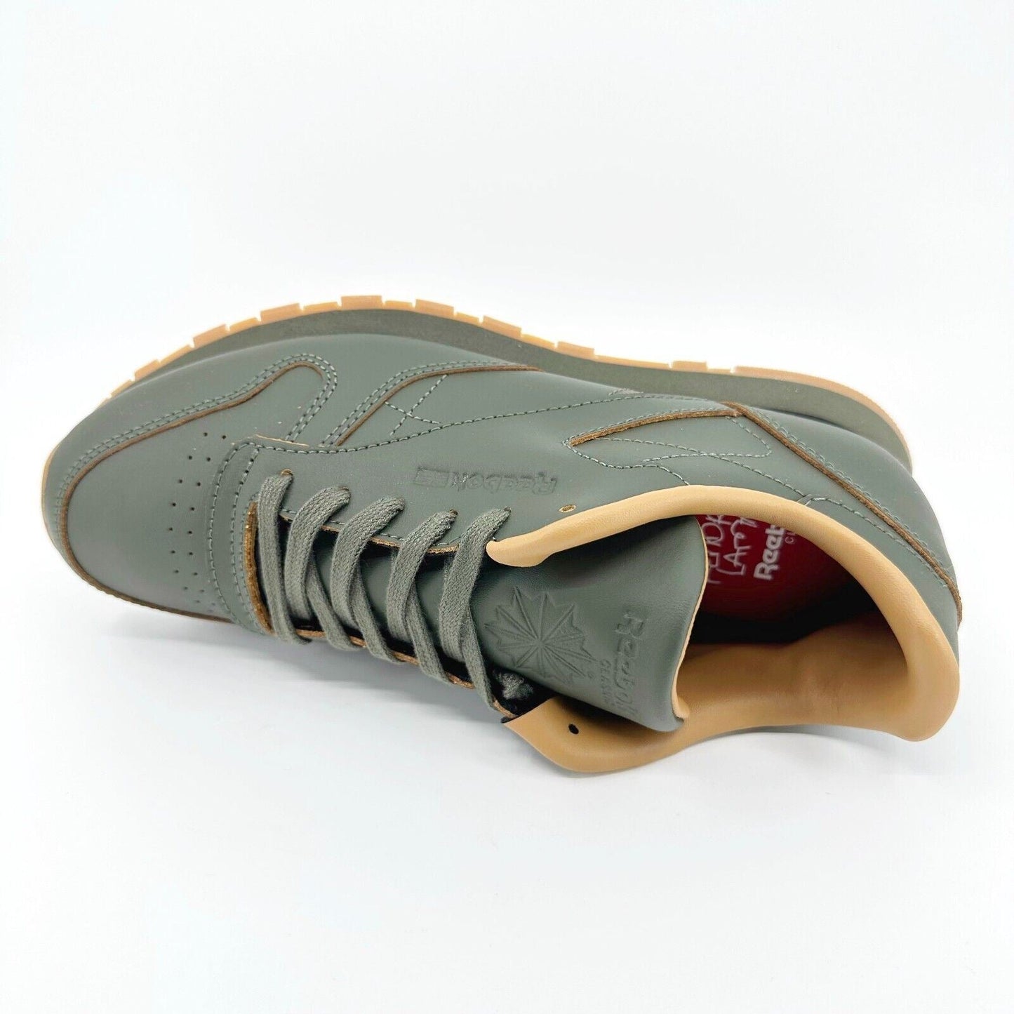 Reebok Classic Leather x Kendrick Lamar Olive Green Gum Kids Sneakers BS7499