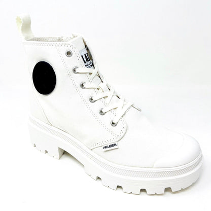 Palladium Pallabase Twill Star White Womens Platform Boots 96907 116