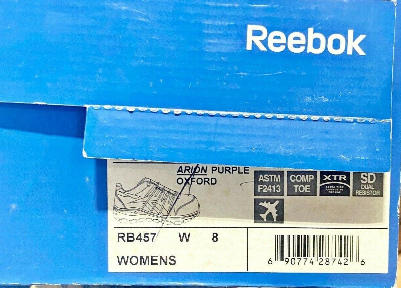 Reebok Work Arion Purple Oxford Womens Wide Composite Toe Sneakers RB457