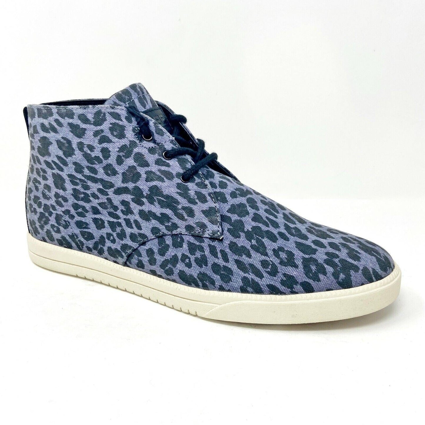 Clae Strayhorn Textile Deep Navy Leopard Mens Size 8 Mid Casual Sneakers