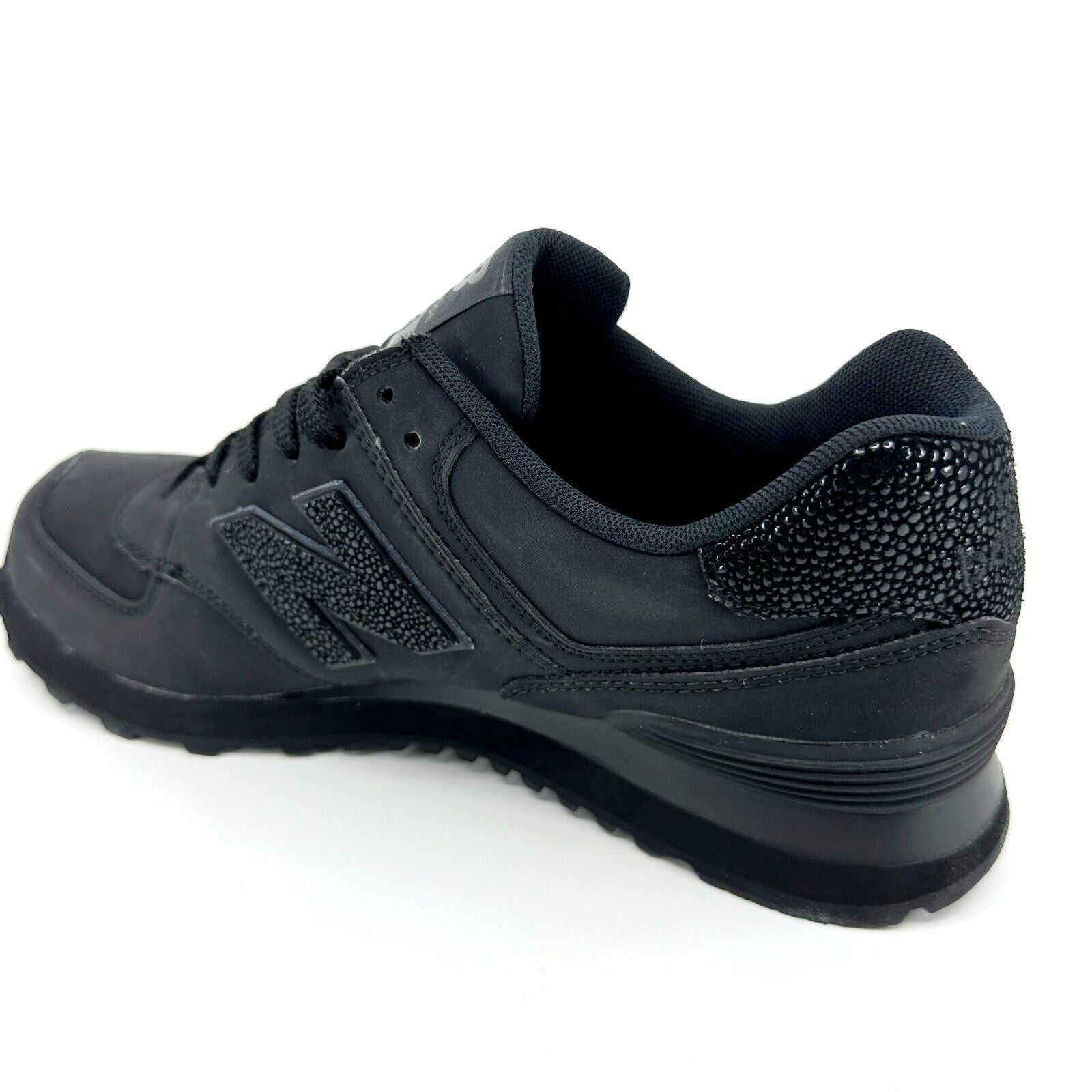 New Balance 574 Classics Triple Black Caviar Mens Leather Sneakers ML574BEX