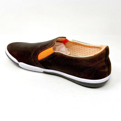 Plae Marten Brown Orange Mens Slip On Leather Sneakers 554100 005