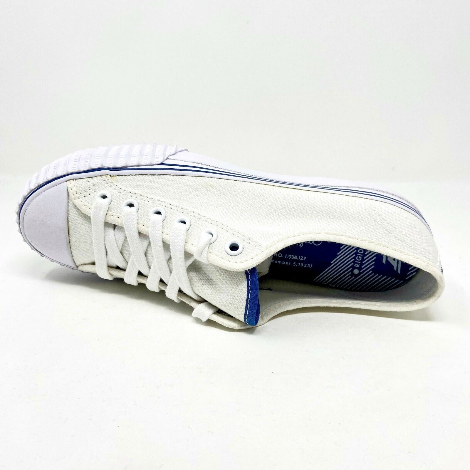 PF Flyer Center Lo Reiss White Blue Womens Retro Casual Sneakers PM12OL1F
