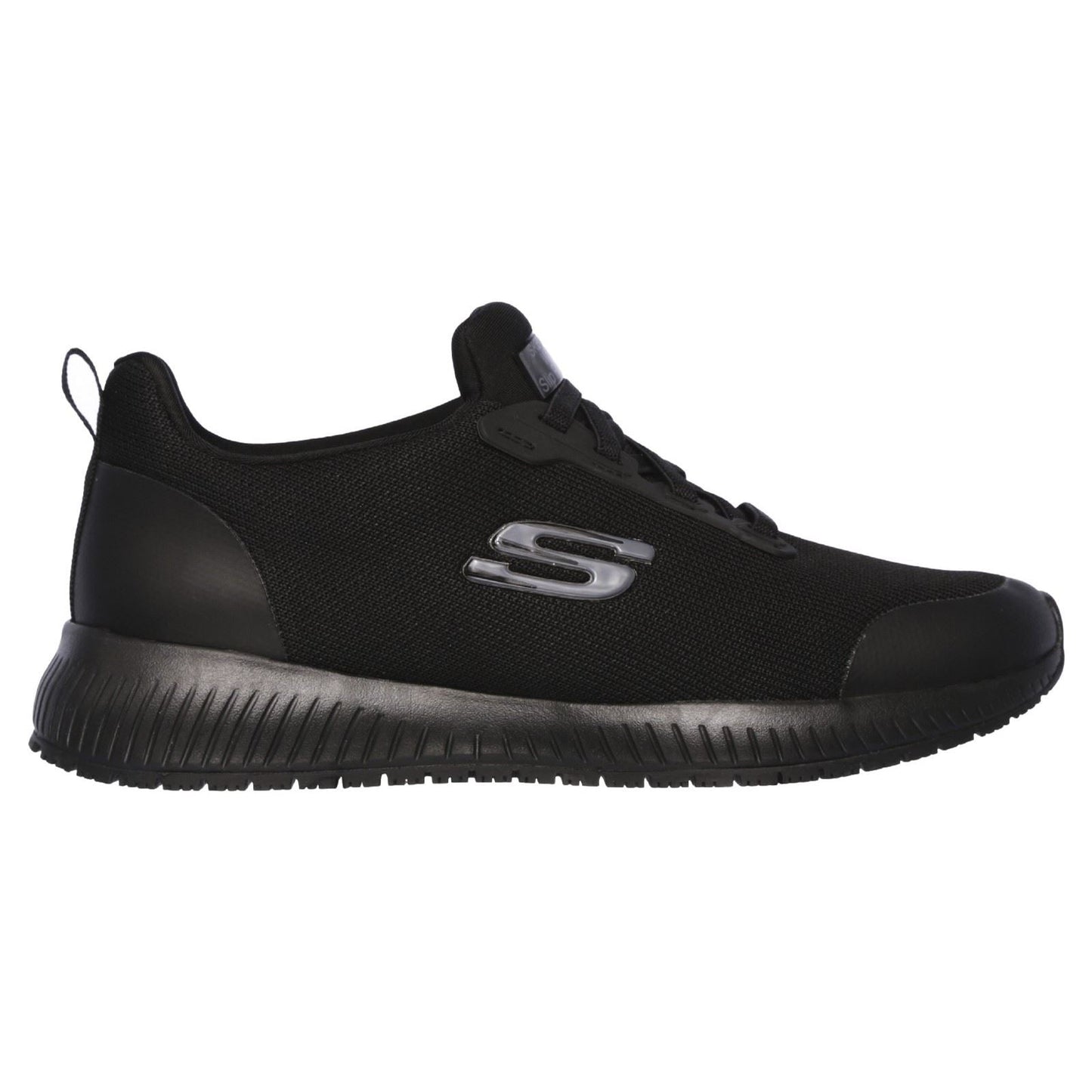Women's Wide Fit Skechers 77222WEC Squad SR Occupational Trainers - Black