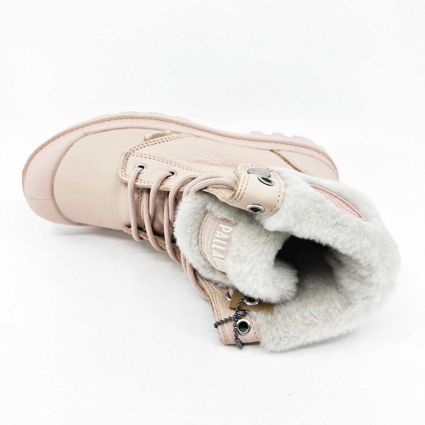 Palladium Baggy Rose Dust Pink Leather Womens Size 5.5 Combat Boots 96433 612