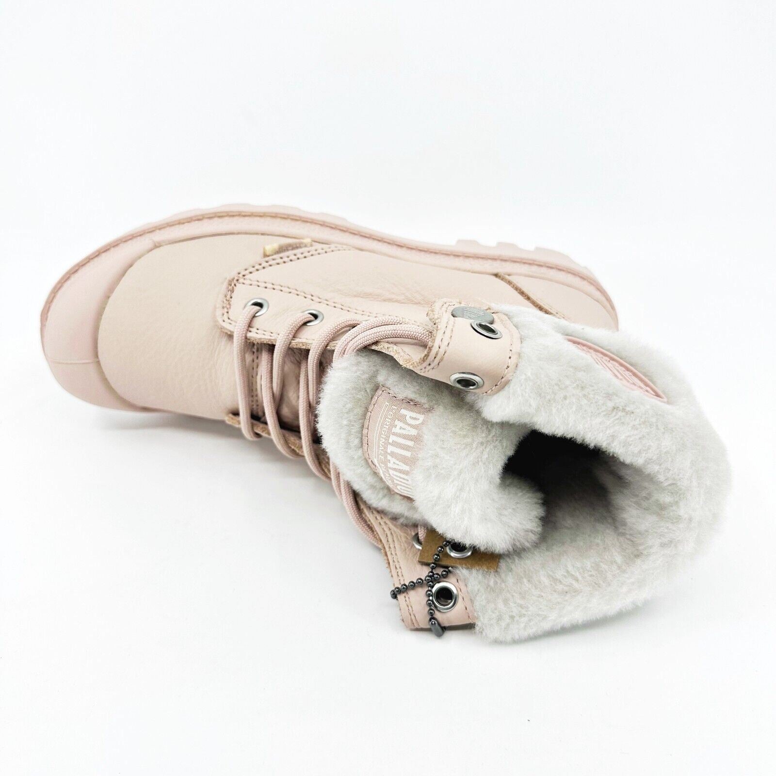 Palladium Baggy Rose Dust Pink Leather Womens Size 5.5 Combat Boots 96433 612