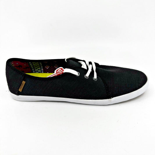 VANS Tazie (Leila) Black White Womens Size 10 Casual Loafer Shoes