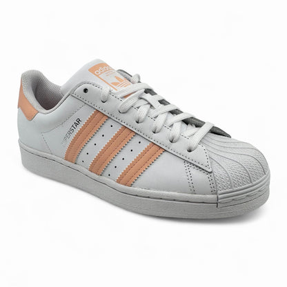 Adidas Superstar White Haze Coral Kids Size 7 Athletic Sneaker