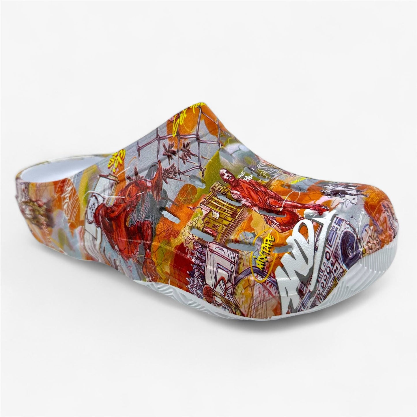 AND1 Bodega Clog Orange Multicolor Mens Casual Clog