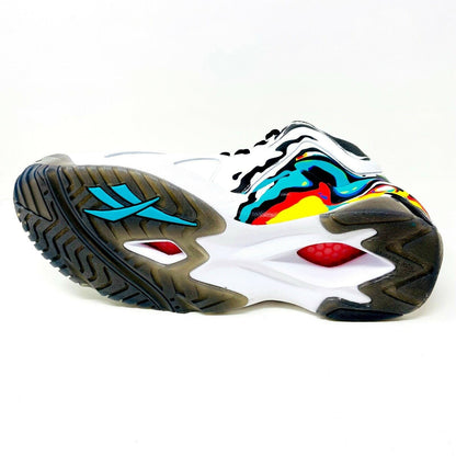 Reebok Kamikaze II Mid International Peace Day White Black Mens Size 15 FY6116
