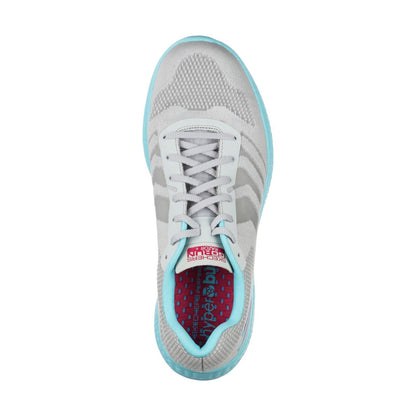Women's Wide Fit Skechers 130001  Go Run Razor + Sports Trainers - Grey/Aqua/Pink