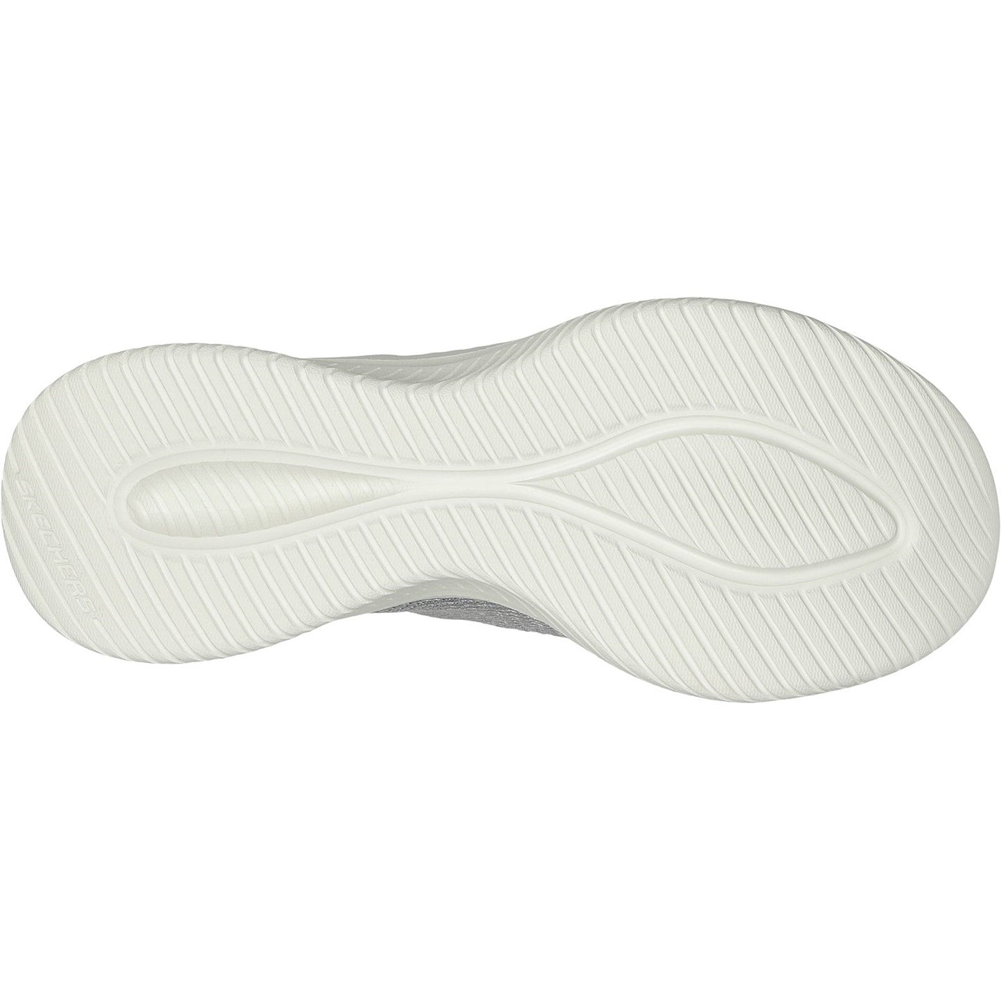 Women's Wide Fit Skechers 149709W Slip-ins Ultra Flex 3.0 Smooth Step Trainers - Light Grey